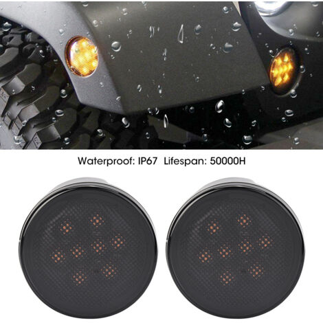 Paire de feux de position latéraux LED pour Jeep Wrangler JK JKU 2007-2018