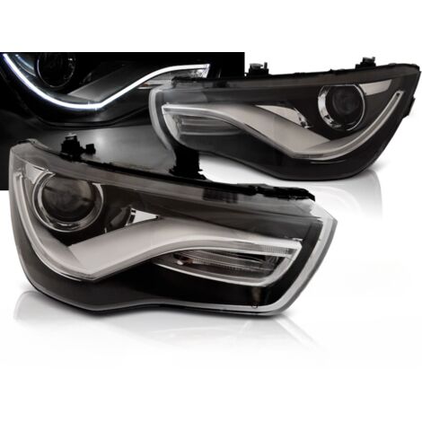 Paire de feux phares Audi A1 de 2010 a 2014 Daylight DRL noir-27360962