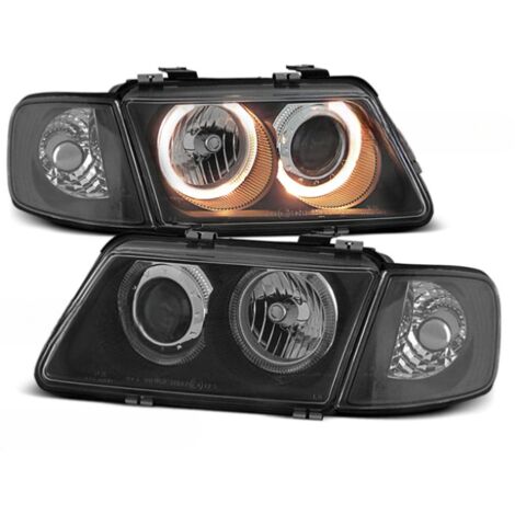 Paire de feux phares Audi A3 8L de 1996 a 2000 angel eyes noir-27360978