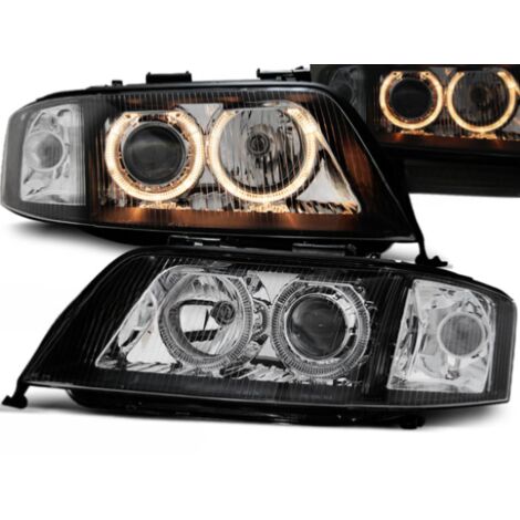 Paire de feux phares Audi A6 C5 de 1999 a 2001 angel eyes noir-27361057