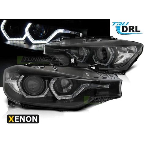 Paire de feux phares BMW F30/F31 11-15 Angel eyes Led Noir HID DRL-31770906
