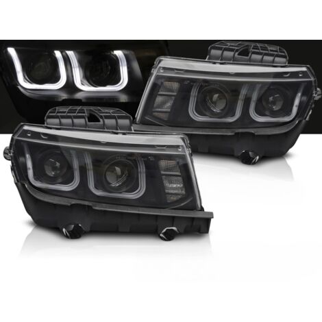 Paire de feux phares Chevrolet Camaro de 2013 a 2015 U Led Noir-41293755