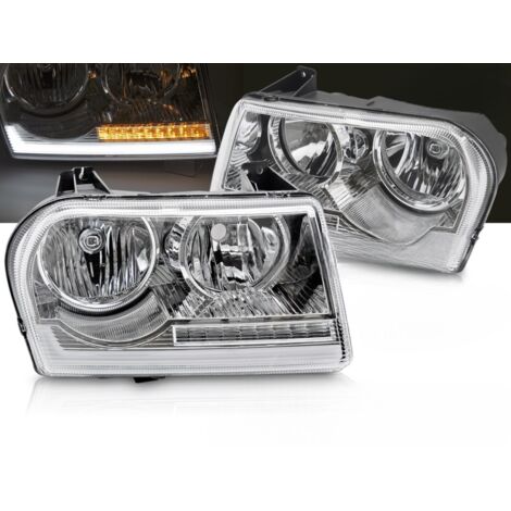 Paire de feux phares Chrysler 300C de 2005 a 2008 Tube Light Chrome-41293369