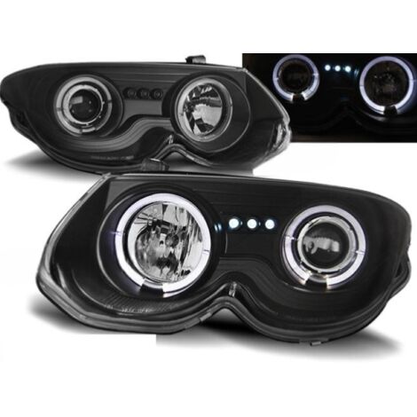 Paire de feux phares Chrysler 300M 99-04 angel eyes noir-27361254