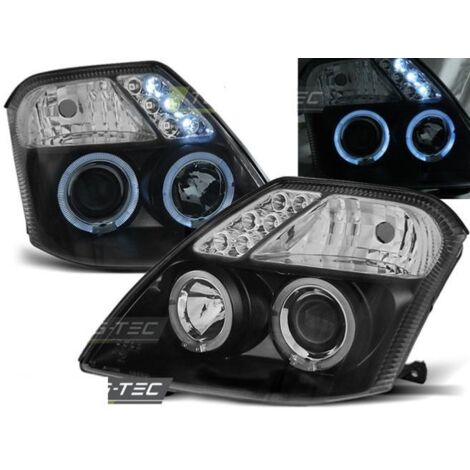 Paire de feux phares Citroen C2 03-10 angel eyes noir-27361258