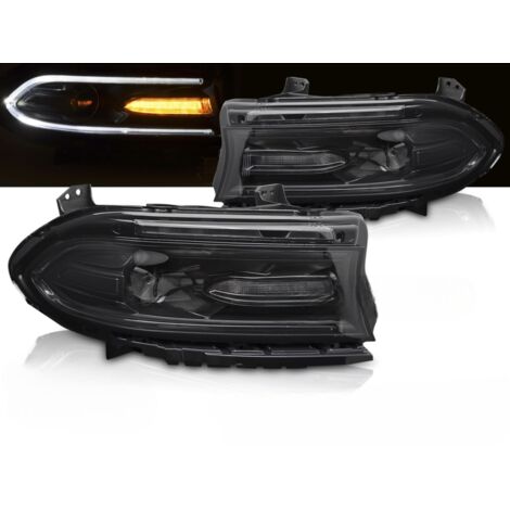Paire de feux phares Dodge Charger de 2014 a 2023 LED DRL Noir-41359605