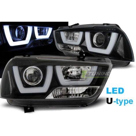 Paire de feux phares Dodge Charger LX 2 11-15 led U-type noir-27361273