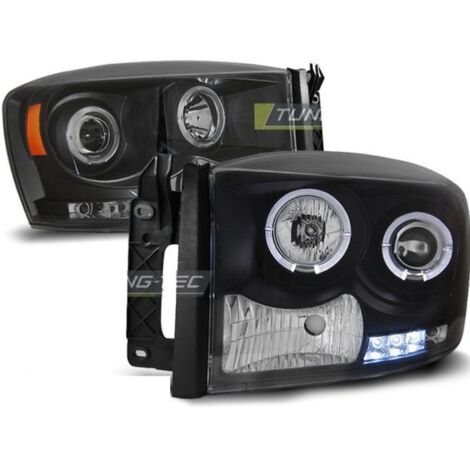 Paire de feux phares Dodge Ram 06-08 angel eyes noir-27361279