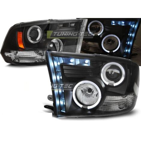 Paire de feux phares Dodge Ram 09-11 angel eyes noir-27361281
