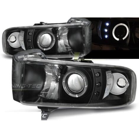 Paire de feux phares Dodge Ram 94-01 angel eyes noir-27361275