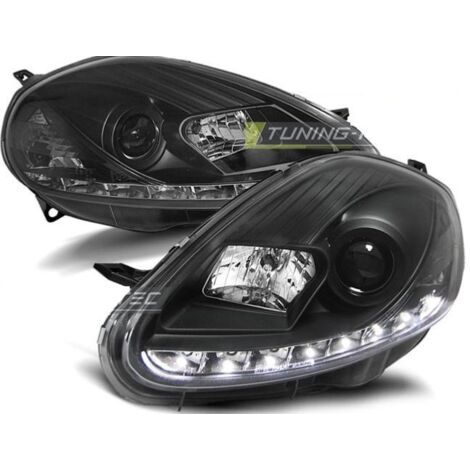 Paire de feux phares Fiat Punto 08-09 Daylight led noir-27361298
