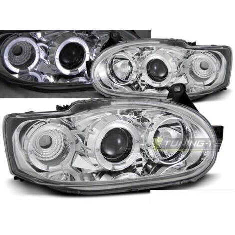 Paire de feux phares Ford Escort MK7 95-00 angel eyes chrome-27361309