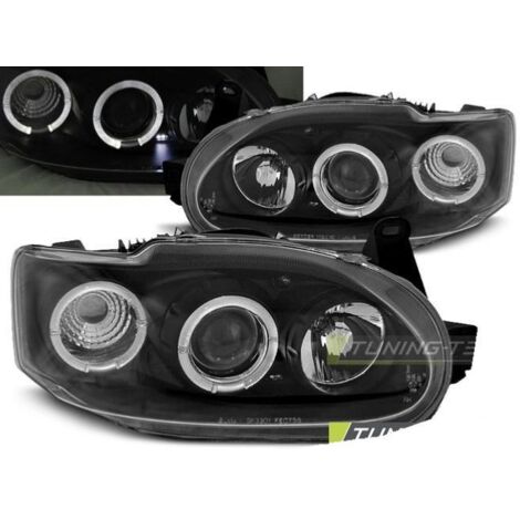 Paire de feux phares Ford Escort MK7 95-00 angel eyes noir-27361310