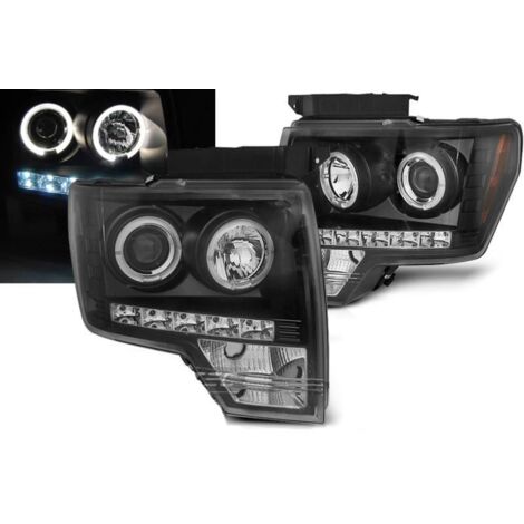 Paire de feux phares Ford F150 MK12 08-14 Angel eyes noir-32191547