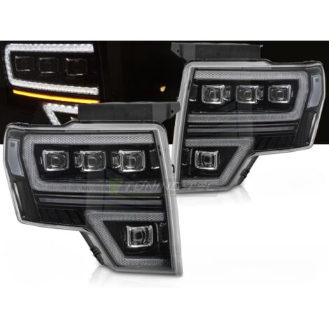 Paire de feux phares Ford F150 MK12 08-14 FULL LED DRL DYN Noir-32191584