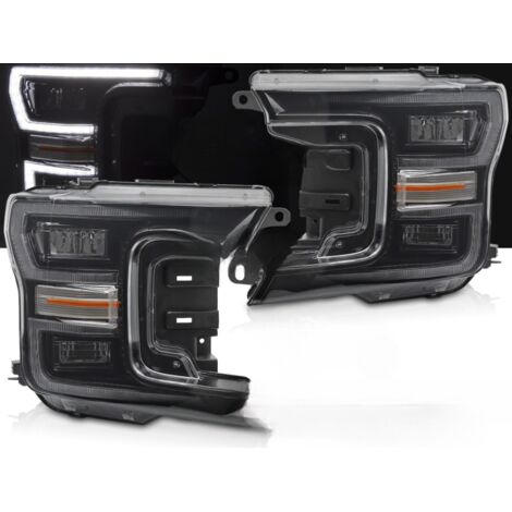 Paire de feux phares Ford F150 MK13 17-20 FULL LED DRL Noir-41424349
