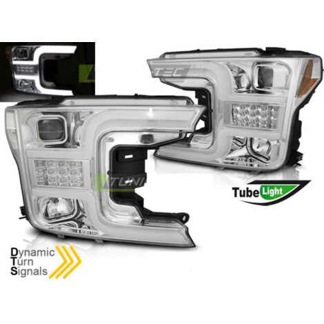 Paire de feux phares Ford F150 MK13 17-20 Tube Light chrome-33166825