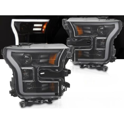 Paire de feux phares Ford F150 MK13 de 2014 a 2017 Tubelight Led Noir-41387060