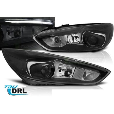 Paire de feux phares Ford Focus 14-18 LED DRL Noir-27361364