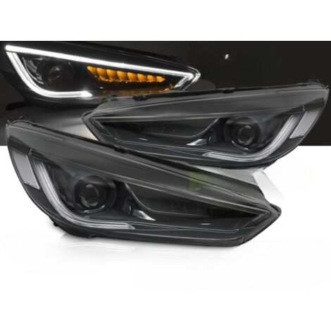 Paire de feux phares Ford Focus 15-18 LED LTI DRL Dyn Noir-41421766