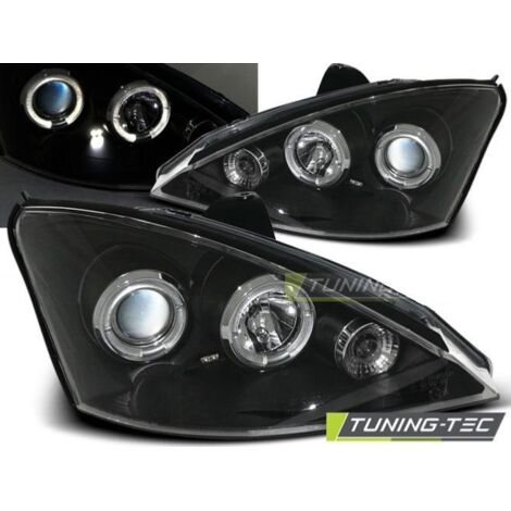 Paire de feux phares Ford Focus 98-01 angel eyes noir-27361333