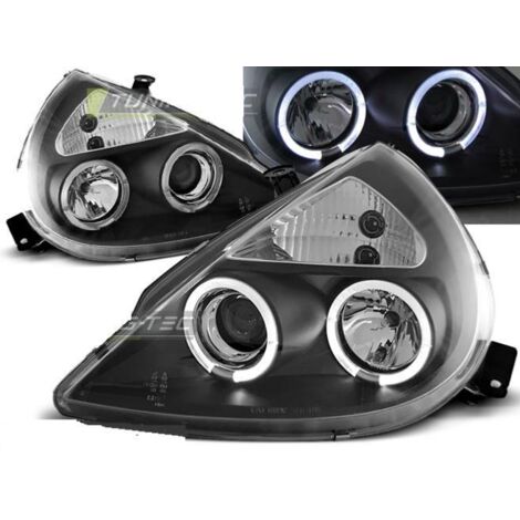 Paire de feux phares Ford Ka 96-08 angel eyes noir-27361366