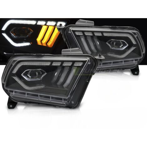 Paire de feux phares Ford Mustang 10-13 FULL LED DRL LTI Noir-41421751
