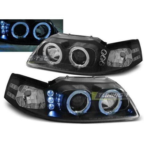 Paire de feux phares Ford Mustang 98-04 angel eyes noir-27361379