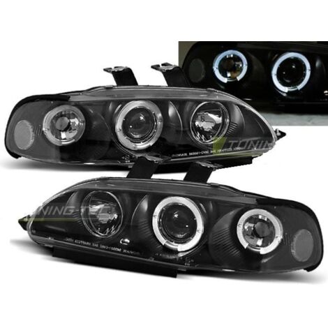 Paire de feux phares Honda Civic 91-95 4 portes angel eyes noir-27361389