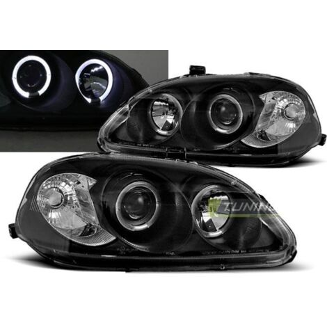 Paire de feux phares Honda civic 95-99 Angel eyes noir-27361393