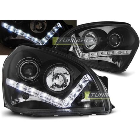 Paire de feux phares Hyundai Tucson 04-10 Daylight led noir-27361418