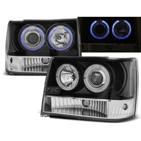 Paire de feux phares Jeep Grand Cherokee 93-98 angel eyes noir-27361420
