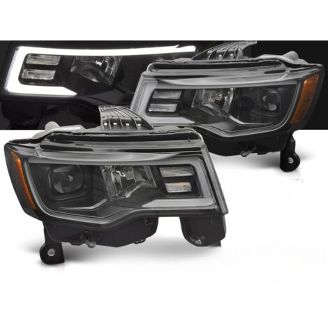 Paire de feux phares Jeep Grand Cherokee de 2016 a 2021 Tube Light Noir-41658821