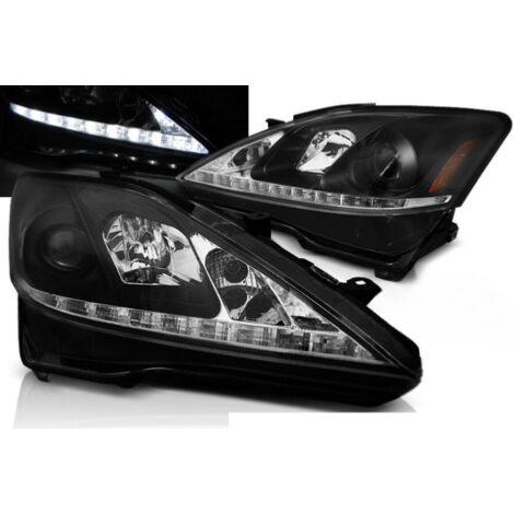 Paire de feux phares Lexus IS 06-13 Daylight DRL led noir-27361436