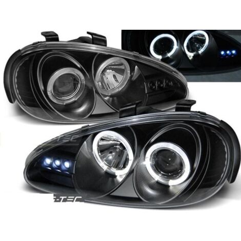 Paire de feux phares Mazda MX3 91-98 angel eyes noir-27361451