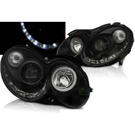 Paire de feux phares Mercedes CLK W209 03-10 Daylight led noir-27361484
