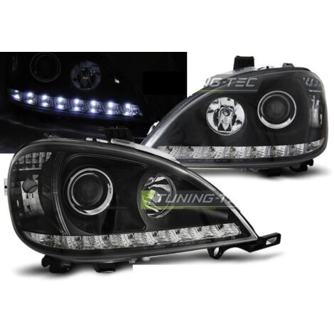 Paire de feux phares Mercedes ML W163 98-01 Daylight led noir-27361522