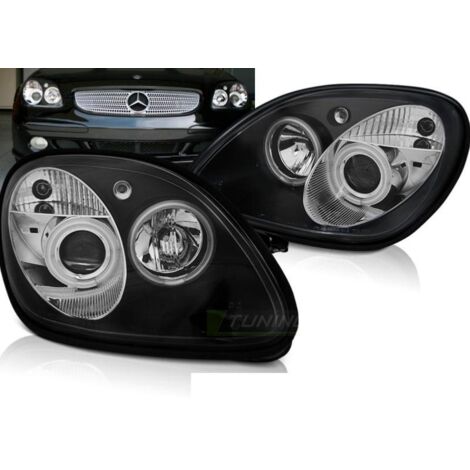 Paire de feux phares Mercedes SLK R170 96-04 angel eyes noir-27361552