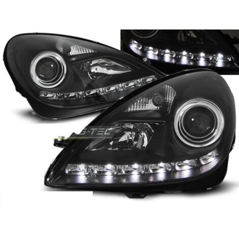 Paire de feux phares Mercedes SLK R171 04-11 Daylight led noir-27361557