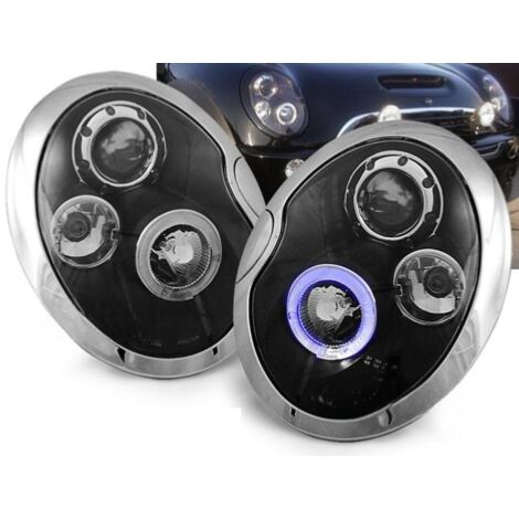Paire de feux phares Mini Cooper 01-04 angel eyes noir-27361560