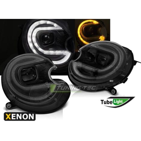 Paire de feux phares Mini Cooper 06-14 XENON Daylight LED LTI noir-35730046