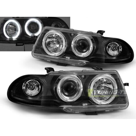 Paire de feux phares Opel Astra F 91-94 angel eyes noir-27361599