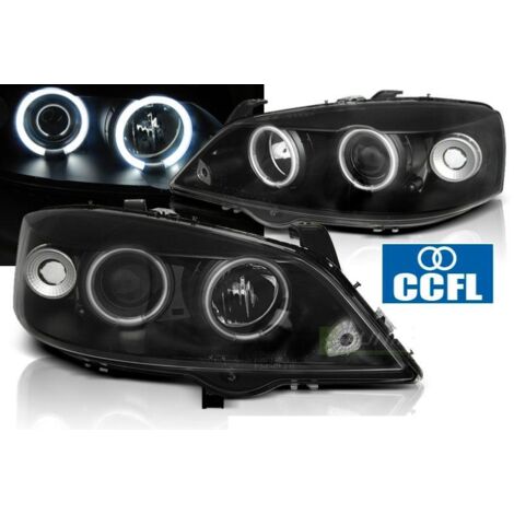 Paire de feux phares Opel Astra G 97-04 angel eyes CCFL noir-27361610