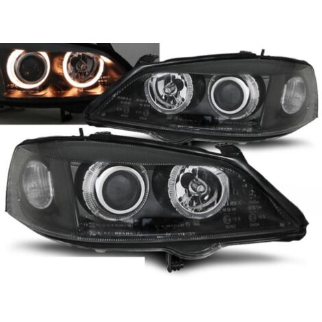 Paire de feux phares Opel Astra G 97-04 angel eyes noir-27361614