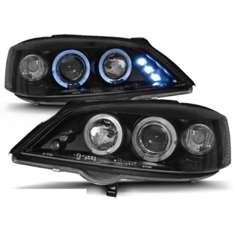 Paire de feux phares Opel Astra G 98-04 angel eyes noir-27361624