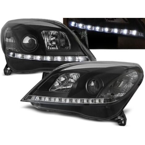 Paire de feux phares Opel Astra H 04-09 Daylight led noir-27361628