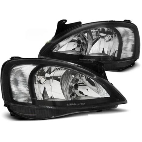 Paire de feux phares Opel Corsa C 00-06 design noir-27361649