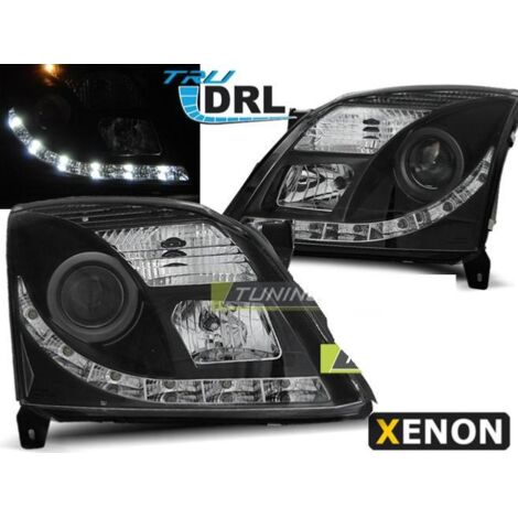 Paire de feux phares Opel vectra C 02-05 Daylight DRL xenon noir-27361695