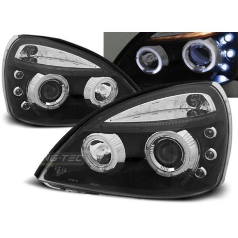 Paire de feux phares Renault Clio 2 01-05 angel eyes noir-27361745