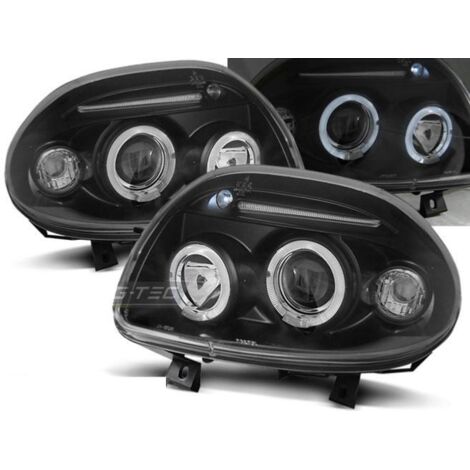 Paire de feux phares Renault Clio 2 98-01 angel eyes noir-27361740